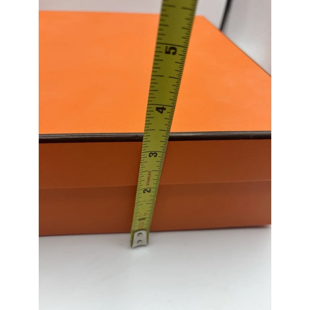 Hermes Empty Orange Box Tissue Paper Leather Booklet 17